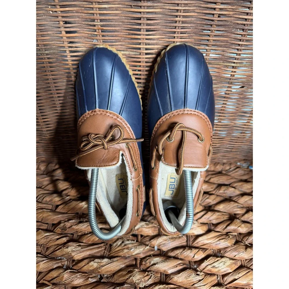JBU‎ by Jambu Gwen Navy Brown Faux Fur Lined Duck Shoes JB16GWN73 Womens 8M